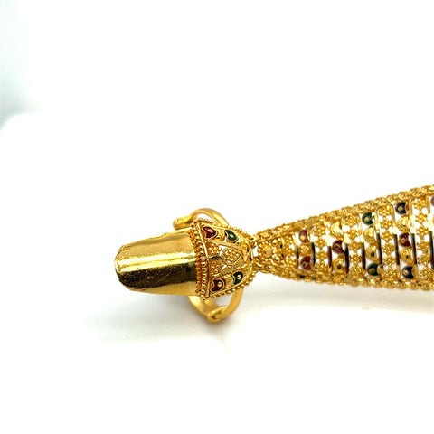 22K Gold Full Finger Filigree Nail Ring