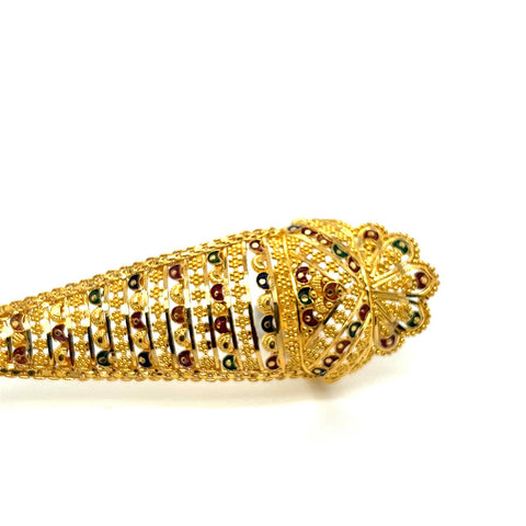 22K Gold Full Finger Filigree Nail Ring