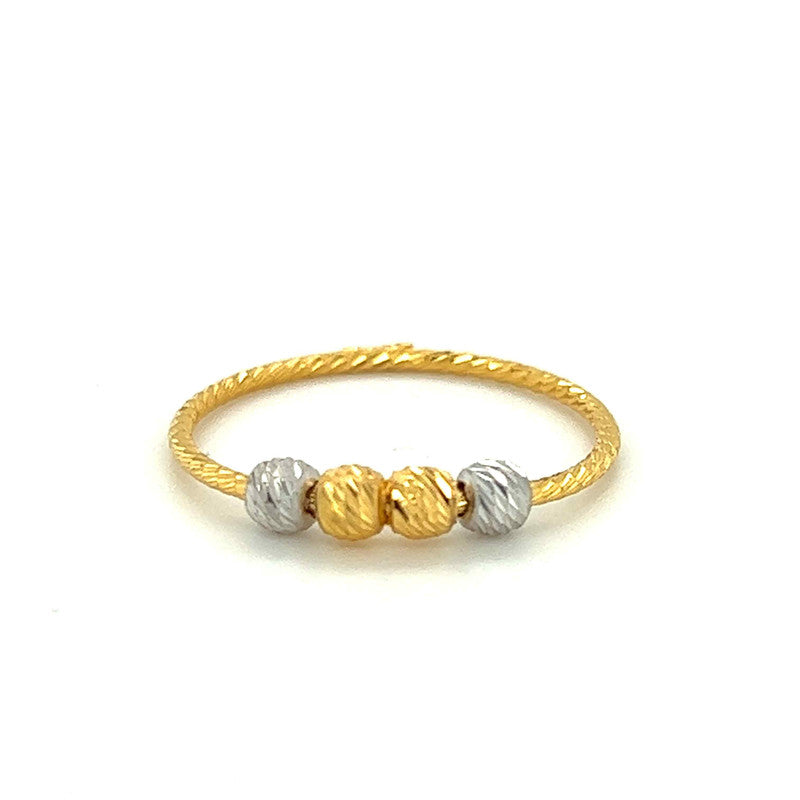 22K Gold Two-Tone Dainty Ring