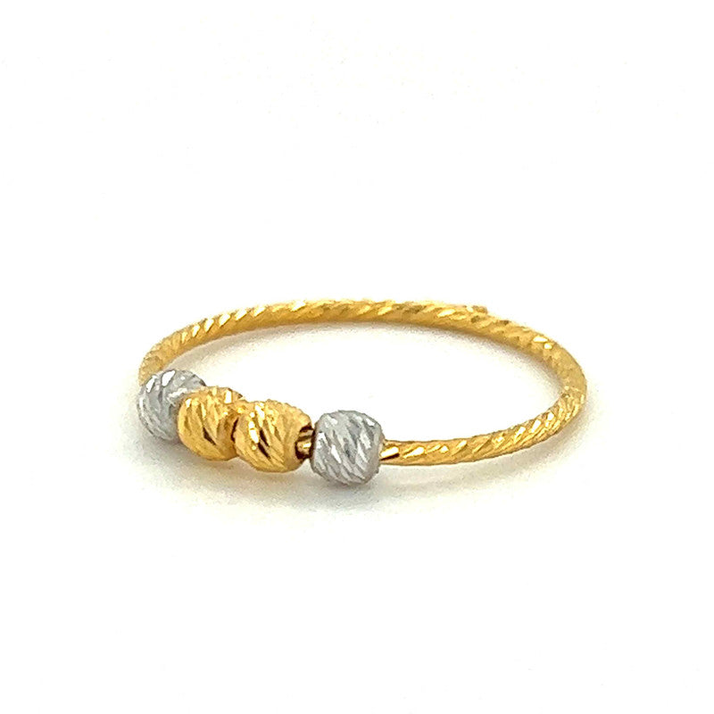 22K Gold Two-Tone Dainty Ring