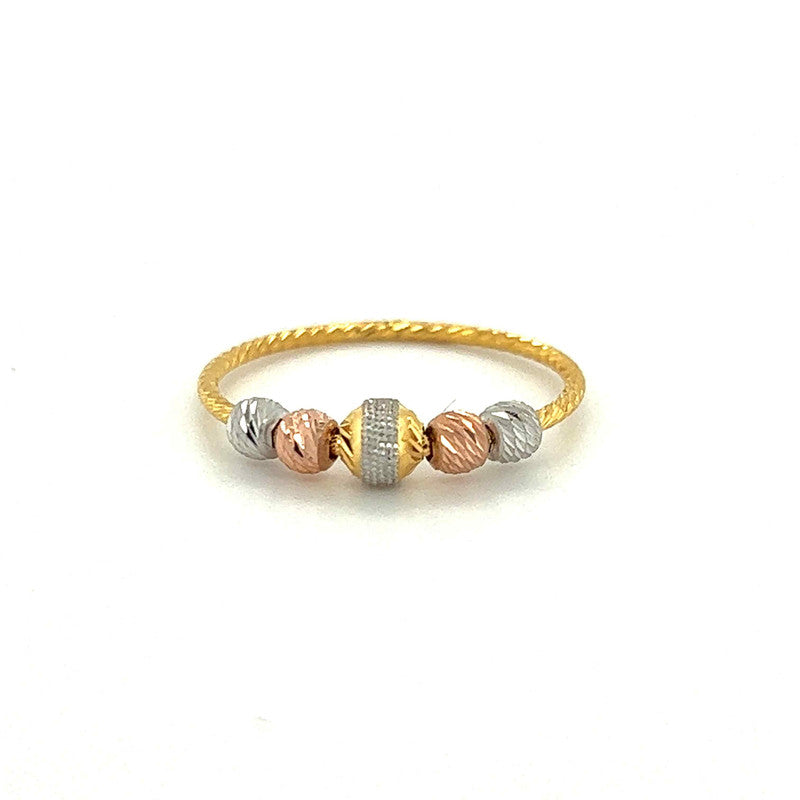 22K Gold Three-Tone Dainty Ring