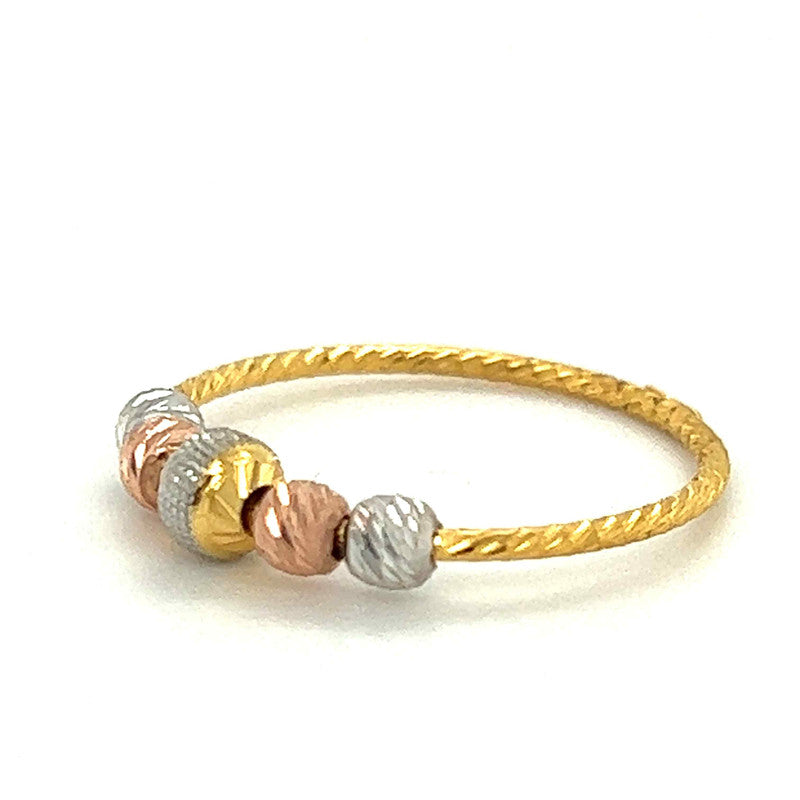 22K Gold Three-Tone Dainty Ring