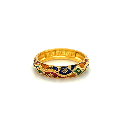 22K Gold Meena Kari Band Ring