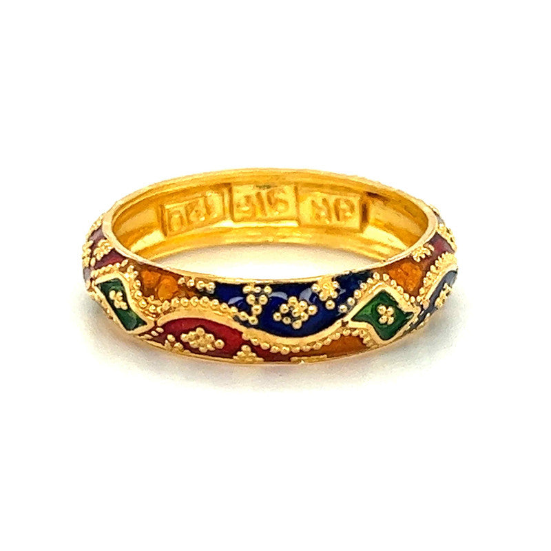 22K Gold Meena Kari Band Ring