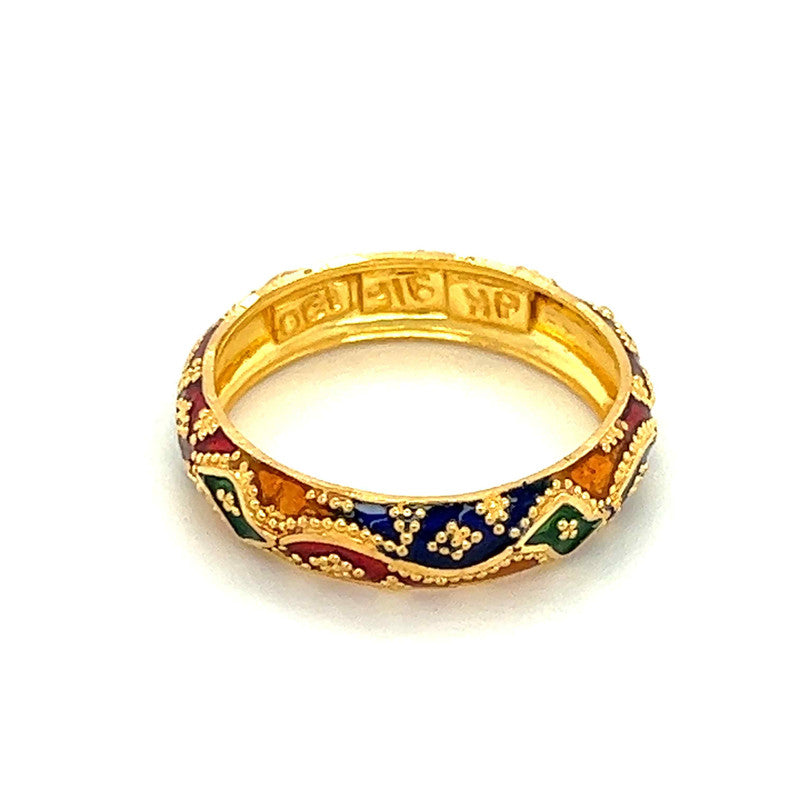 22K Gold Meena Kari Band Ring