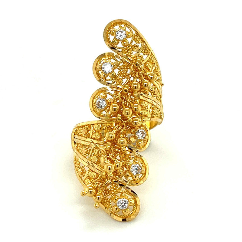 Buy Gold Plated Embroidered Thread Ring by Kanyaadhan by DhirajAayushi  Online at Aza Fashions.