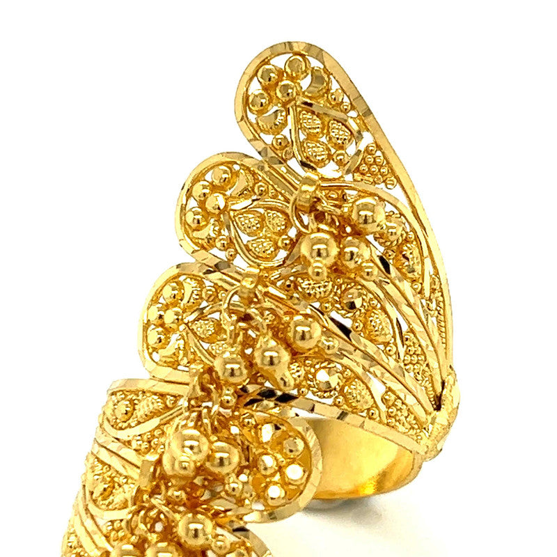 22K Gold Wrap Dangling Charm Ring