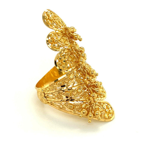 22K Gold Wrap Dangling Charm Ring