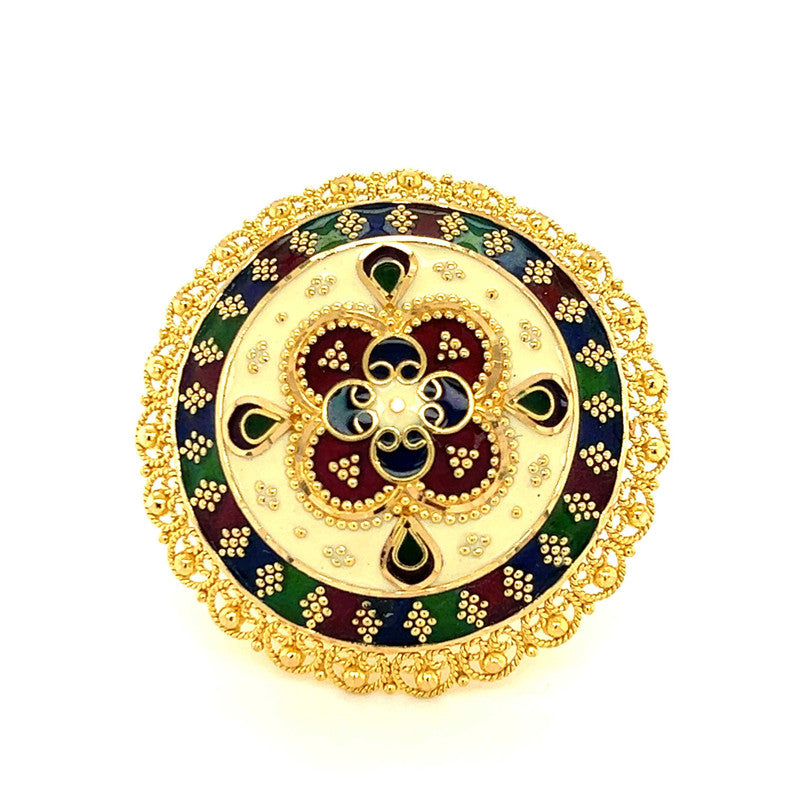 22K Gold Meena Kari Ring