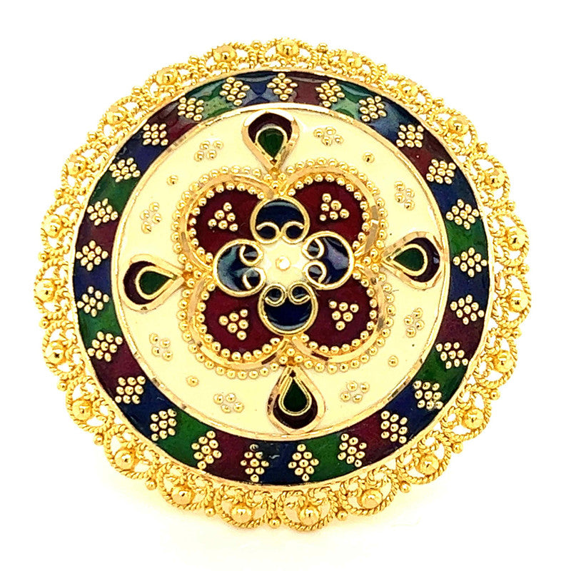 22K Gold Meena Kari Ring