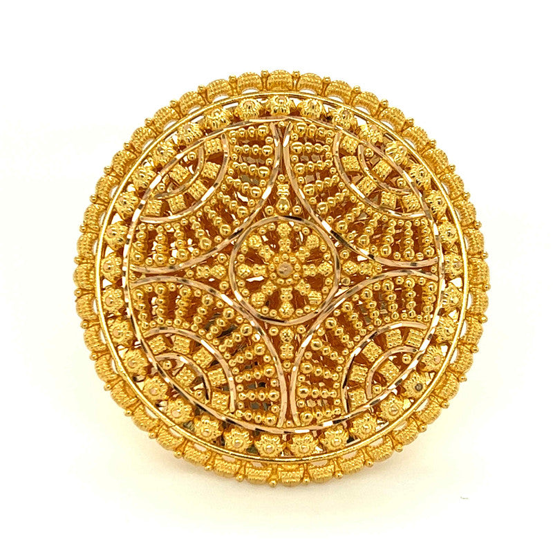 22K Gold Filigree Oriental Ring