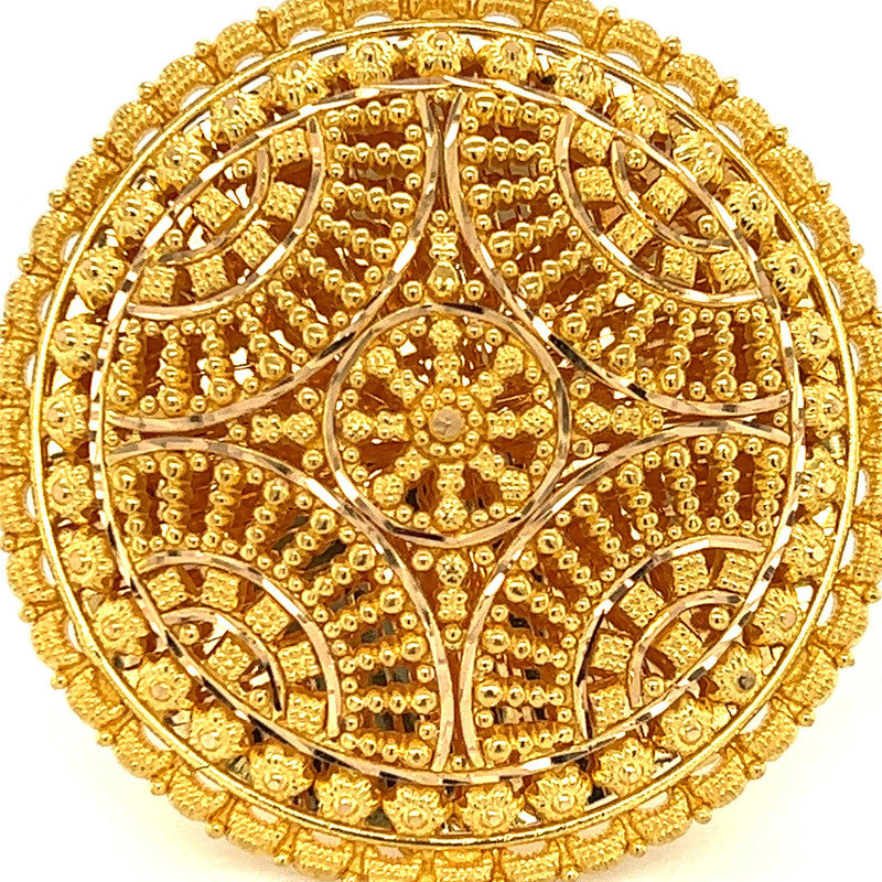 22K Gold Filigree Oriental Ring