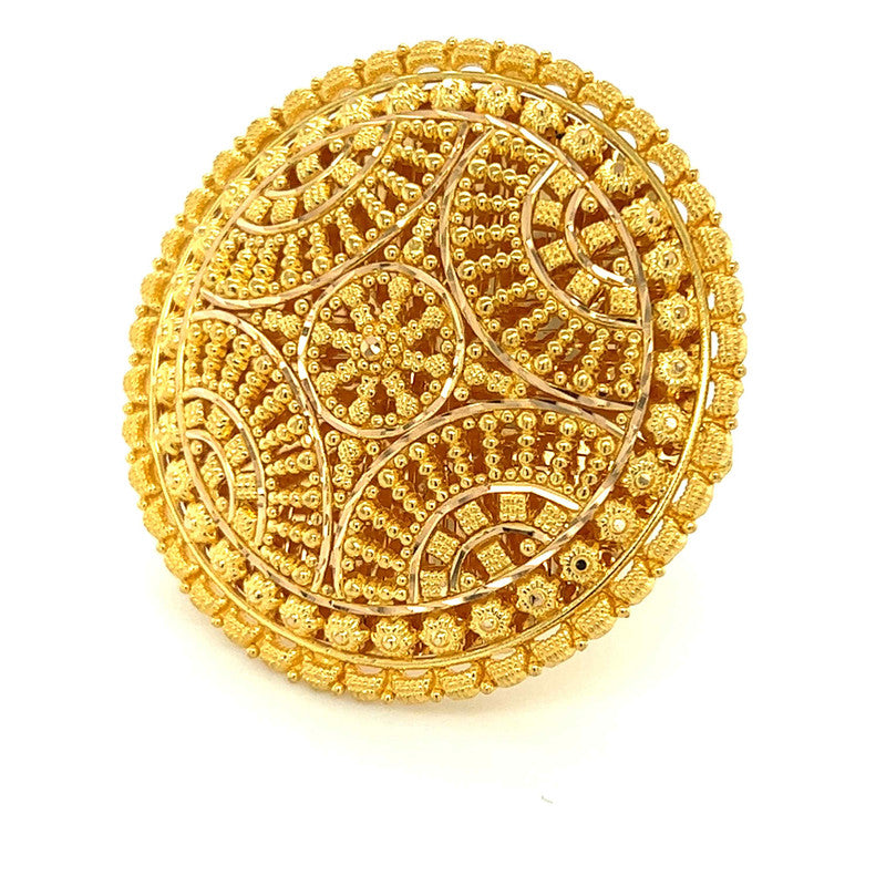 22K Gold Filigree Oriental Ring