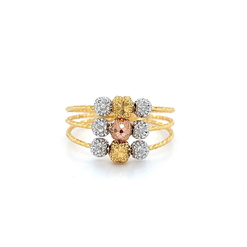 22k Gold Tri Tone Layed Ring