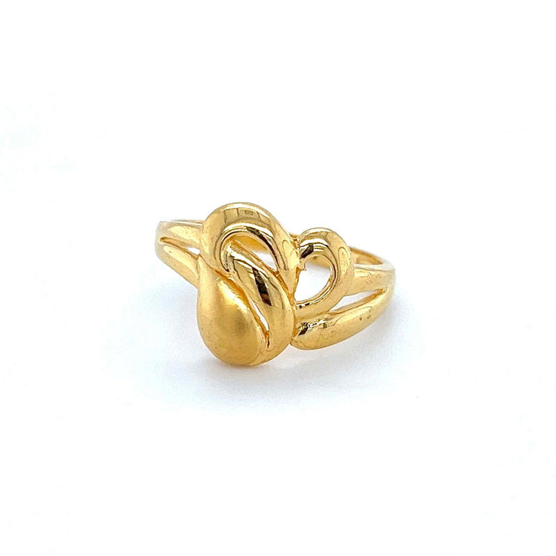 22K Gold Dual Finish Heart Ring