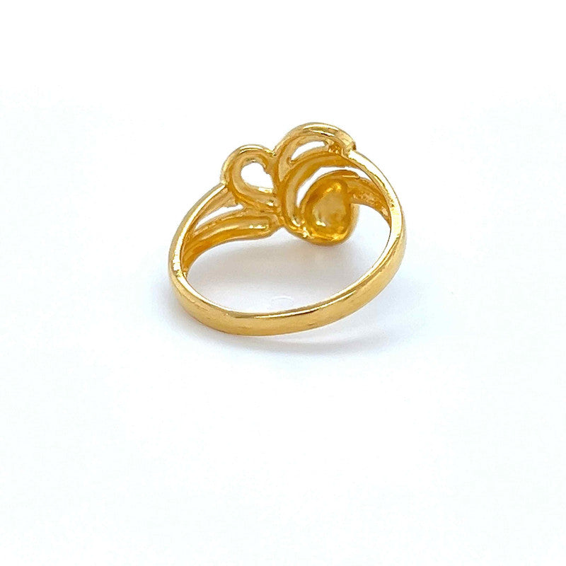 22K Gold Dual Finish Heart Ring