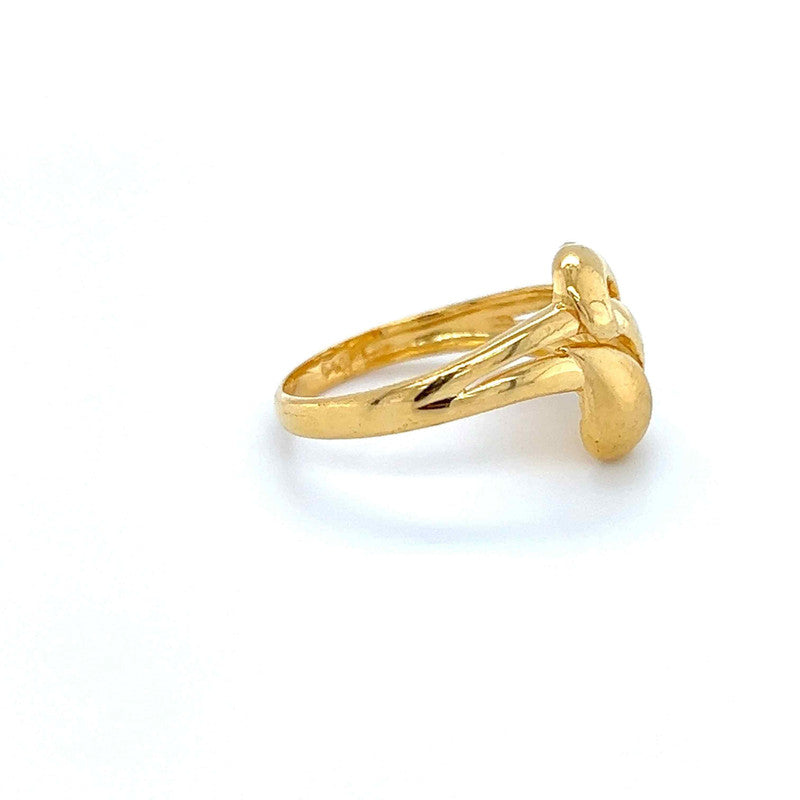 22K Gold Dual Finish Heart Ring