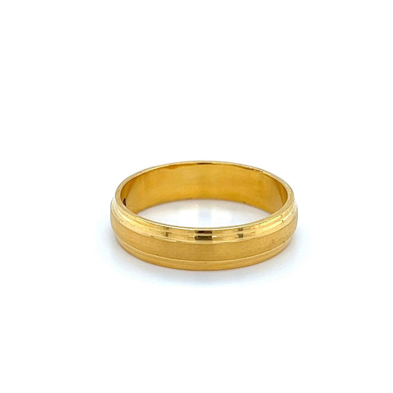 22K Gold Dual Finish Men's Wedding Band