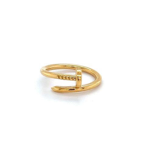 22K Gold Nail Design Ring