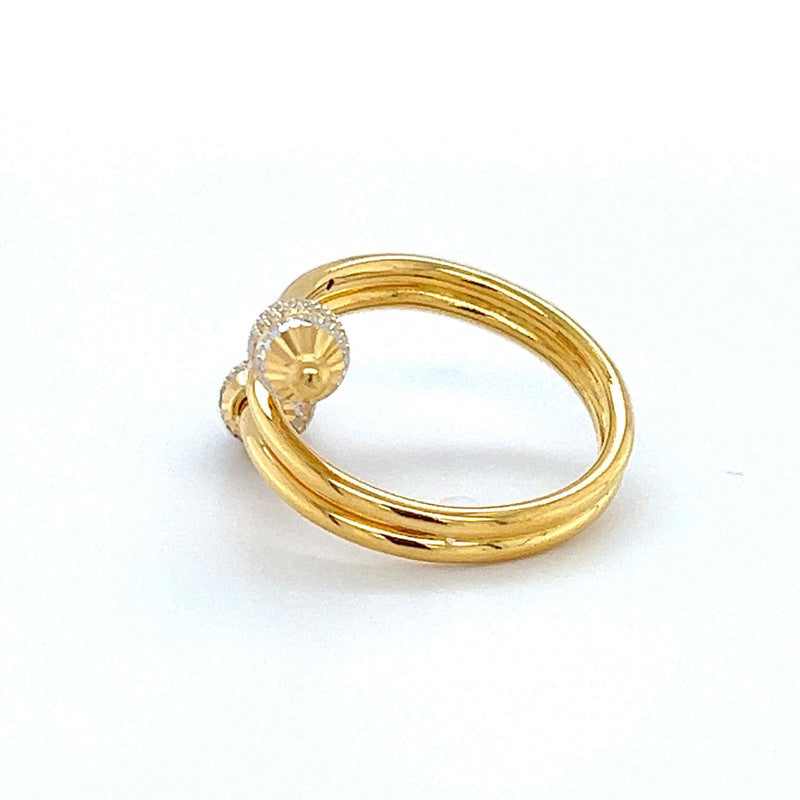 22K Gold Two Tone Wrapping Ring