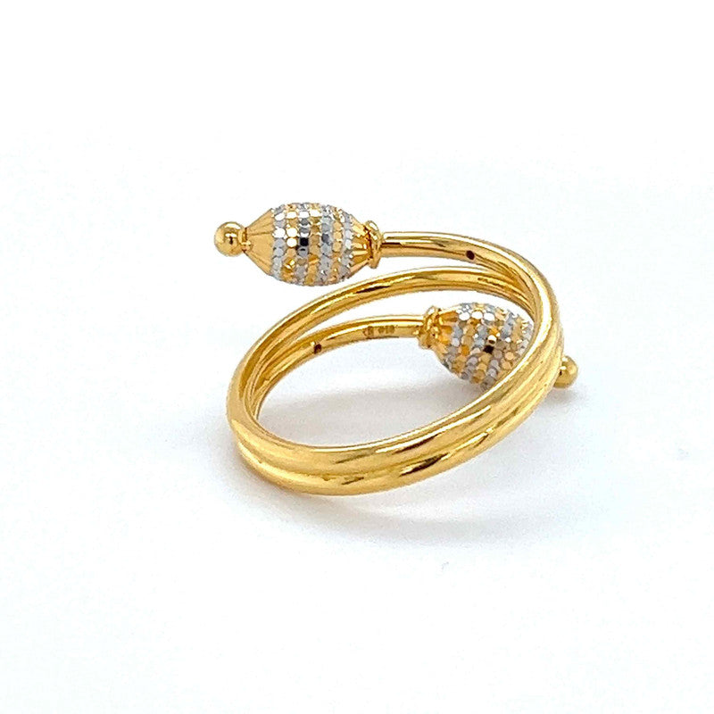 22K Gold Two Tone Wrapping Ring