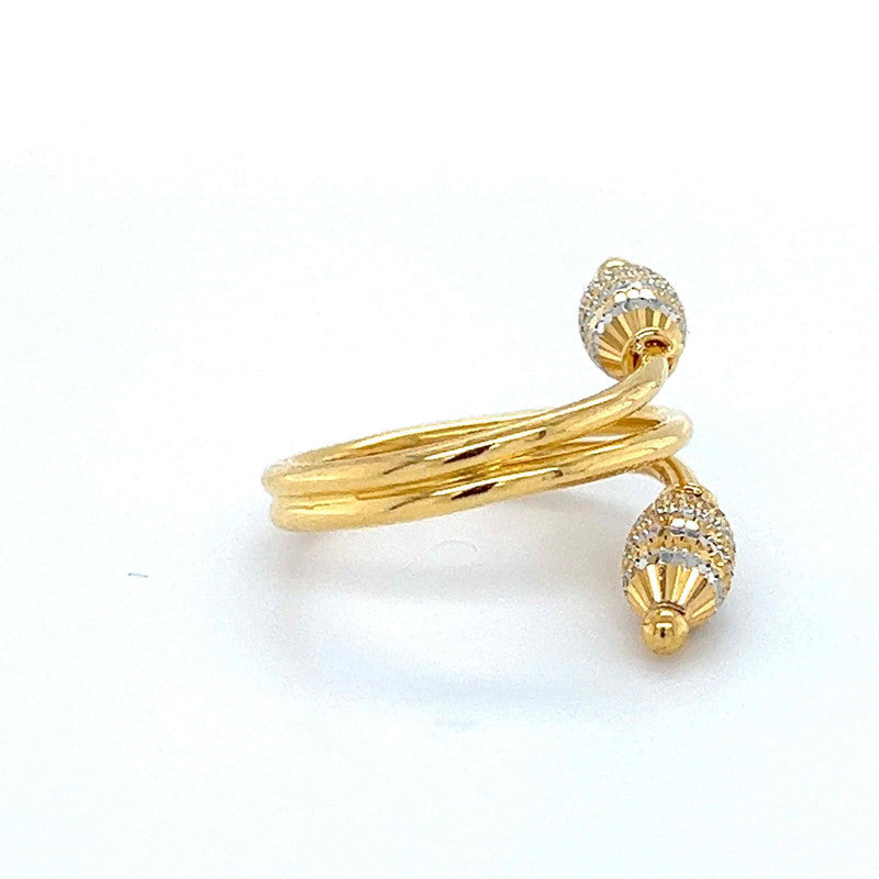 22K Gold Two Tone Wrapping Ring