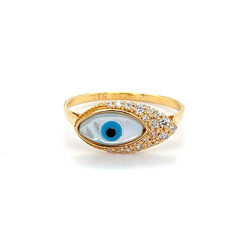 22K Gold Evil Eye Statement Ring