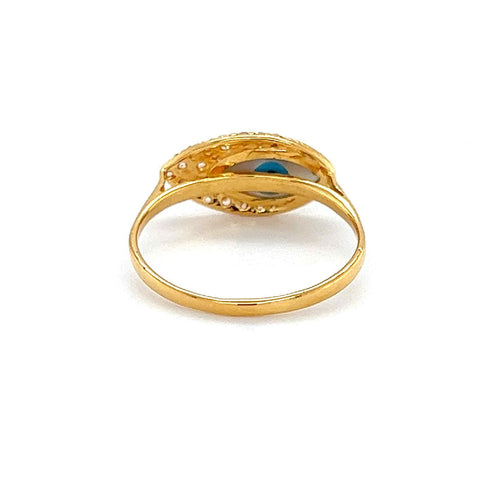 22K Gold Evil Eye Statement Ring