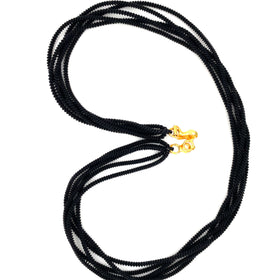 5-Strand Black 16 Inch Gourmette Chain Necklace