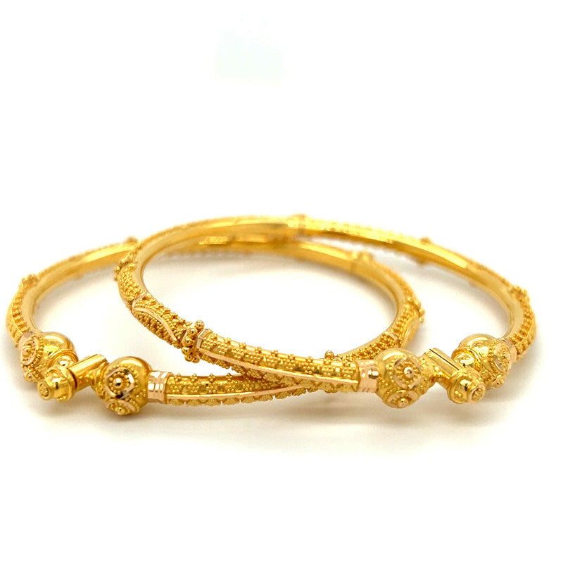 22K Gold Traditional Hinge Bangles - Pair – Gold Palace