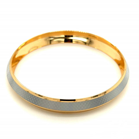 Men's 22K Gold Two-Tone Laser-Cut Domed Kada