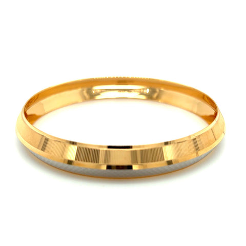 Men's 22K Gold Two-Tone Laser-Cut Domed Kada