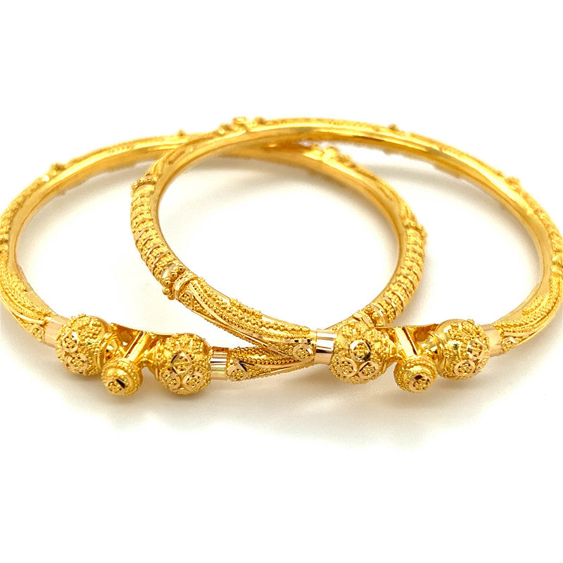 22K Gold Stylish Hinged Pipe Bangles - Pair – Gold Palace