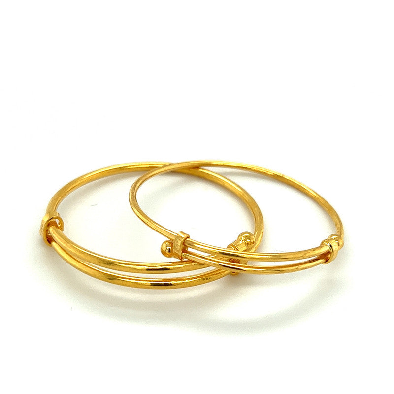 22K Gold Chic Baby Bangles - Pair