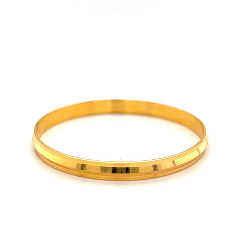 Kids' Gold Laser-Cut Slim Stackable Baby Bangle