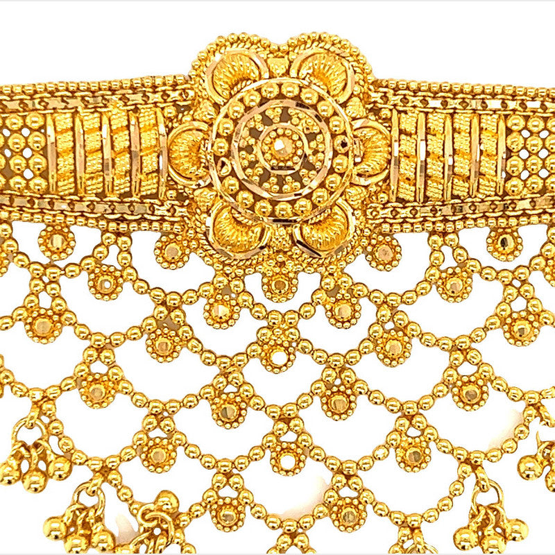 22K Gold Adjustable Designer Filigree Bajuband Armlet