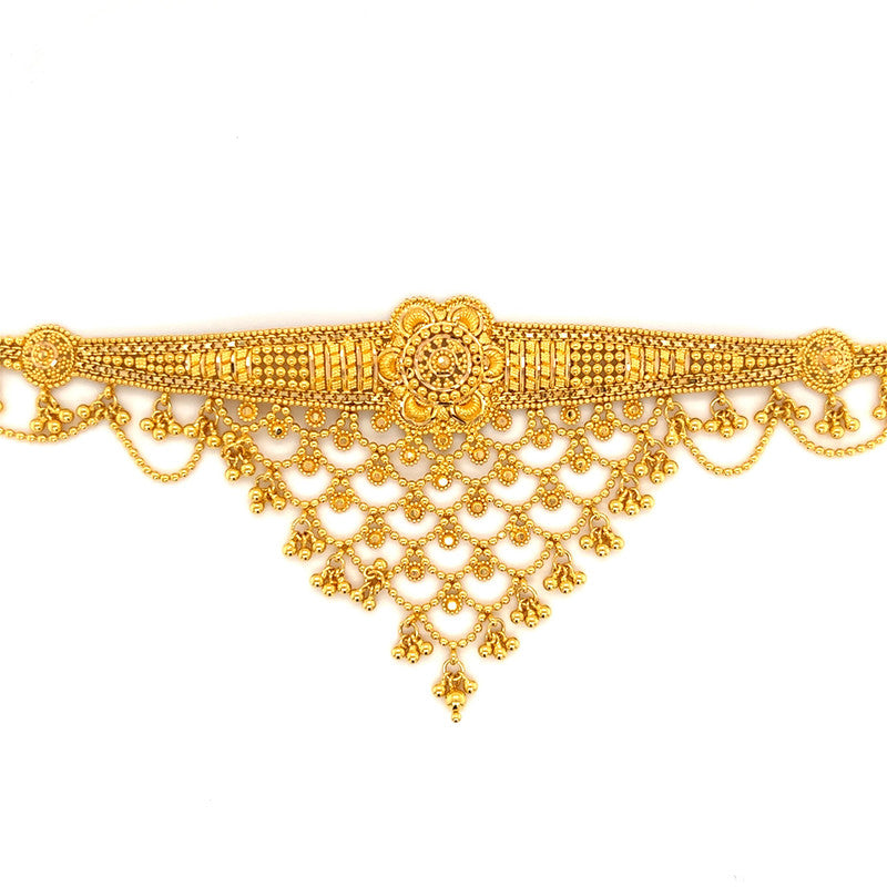 22K Gold Adjustable Designer Filigree Bajuband Armlet