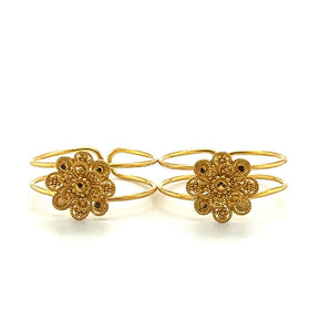 22K Gold intricate Flower Toe Rings