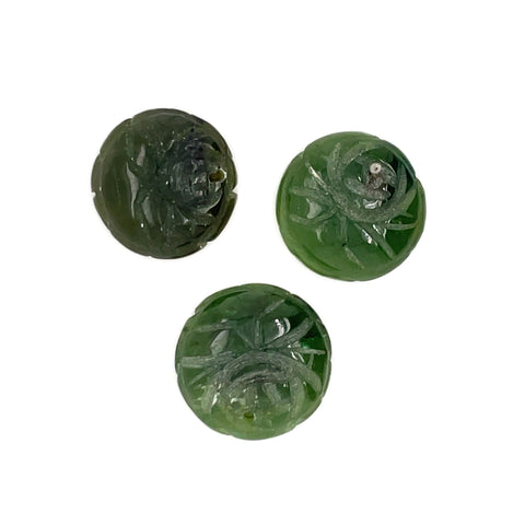 Genuine Round Flower Jade - Set of 5