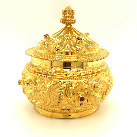 22K Gold Floral Lakshmi Sindoor Box