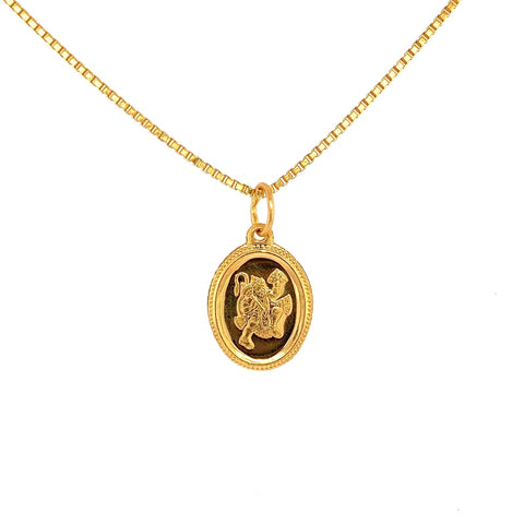 22K Gold Hanuman Om Oblong Pendant