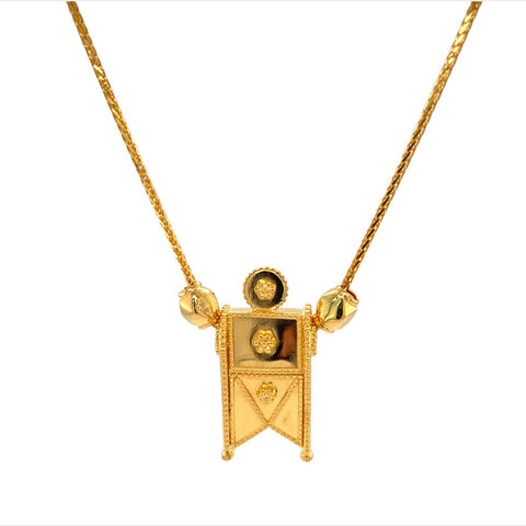 22K Gold 3-Piece Thali Pendant