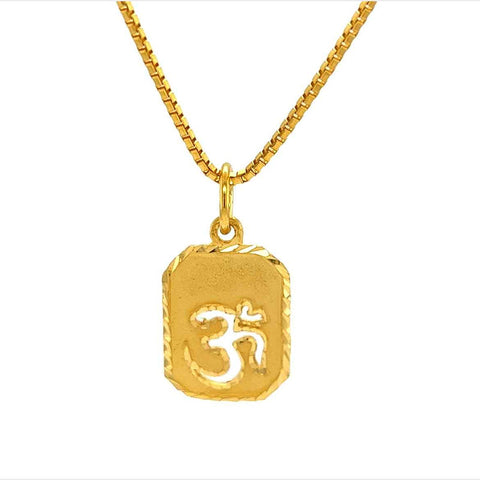 22K Gold Cutout Om Pendant