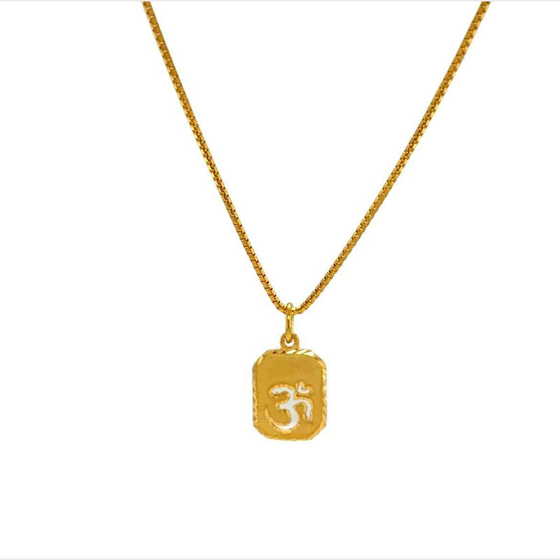 22K Gold Cutout Om Pendant