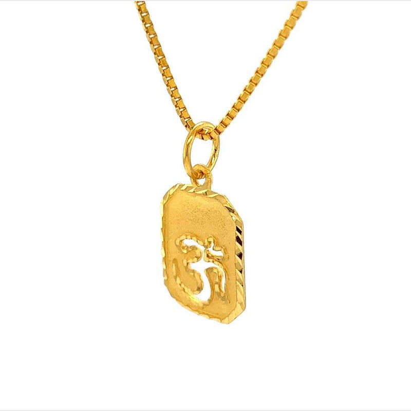 22K Gold Cutout Om Pendant