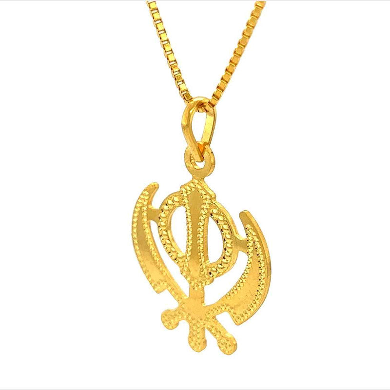 22K Gold Religious Khanda Sikh Pendant