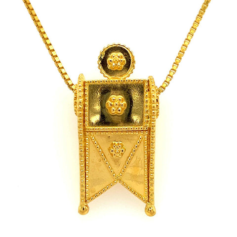 22K Gold Laser-Cut Thali Pendant