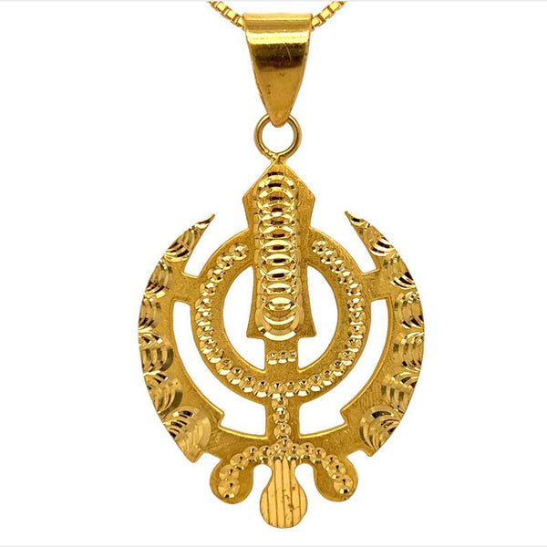 22K Gold Taweez Charm Locket Pendant with Dangling Beads – Gold Palace