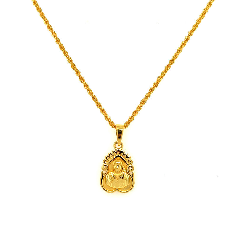 22K Gold Sai Baba Small Pendant