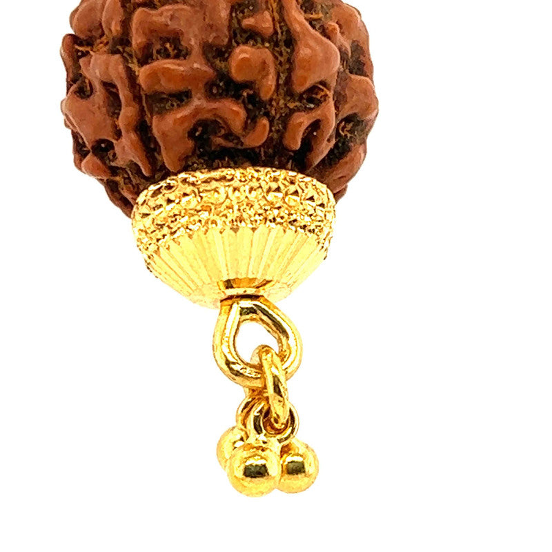 22K Gold Statement Rudraksha Pendant with Dangling Beads